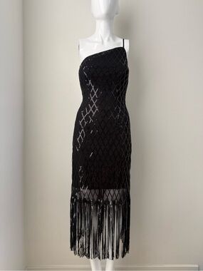 Lulu’s black sequin flapper style dress